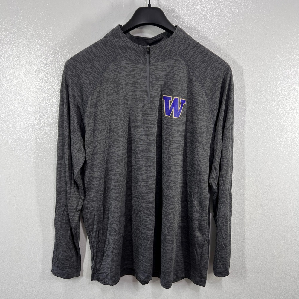 Captivating Washington Huskies Quarter Zip Pullover Gray 2XL‎ Men's Athletic